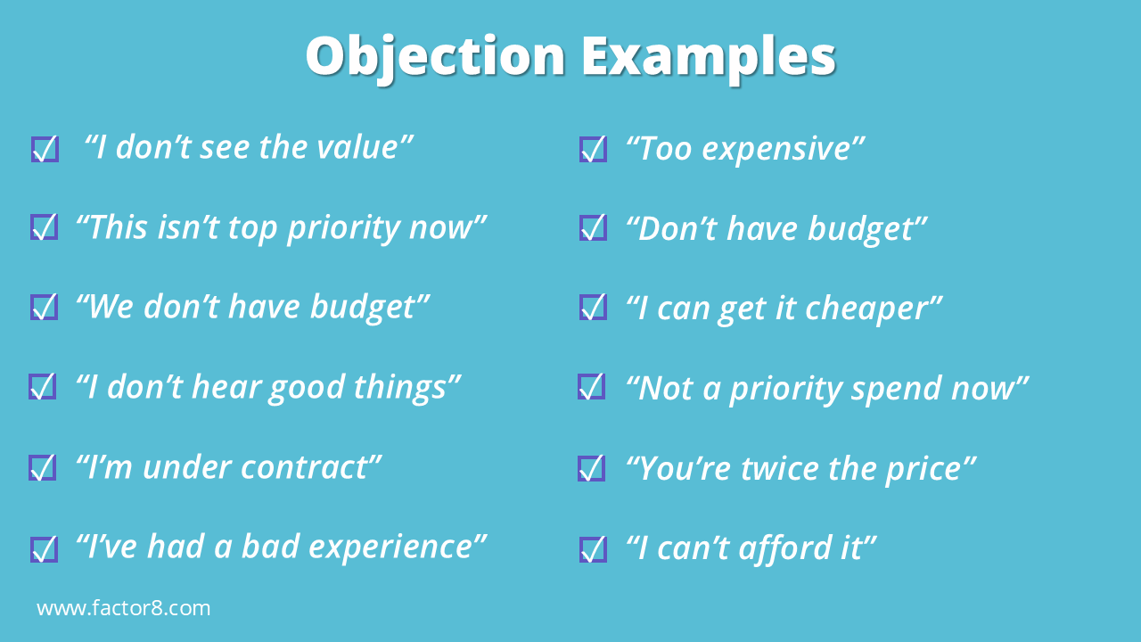 sales objection examples